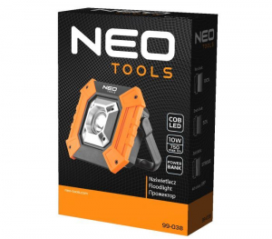 Neo Tools 99-038 Reflektor talpas elemes 3xAA COB LED 750lum powerbank funkció 10W